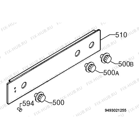 Взрыв-схема плиты (духовки) Zanussi ZBG331X - Схема узла Command panel 037